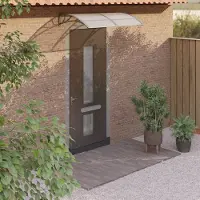 Prolenta Maison Exclusive - Overkapping voor deuropgang, grijs, 150x75 cm, polycarbonaat