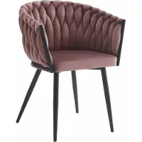 Leobert Chaise - - Orion - Fluweel, donkerroze / Zwarte poten - 61 x 55 x 79 cm