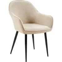 CLP Boise Eetkamerstoel - Met armleuning - Metalen frame - Stof - taupe