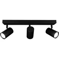 LEDVION LED Plafondspot Zwart 3-lichts Rechthoek GU10 3W koud wit