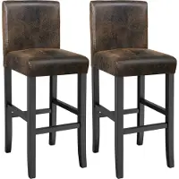 TecTake - 2 Barkrukken van imitatieleer oud bruin - 403584