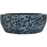 Syfax Opzetwasbak rond Φ41x14 cm keramiek zwart en blauw