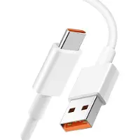 Xiaomi USB naar USB-C kabel Intensiteit 6A Opladen en synchroniseren 1m Wit