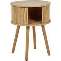 Beliani SELAH - Bijzettafel-Lichte houtkleur-MDF