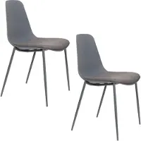 Housecraft living Eetkamerstoel Altas set van 4 | kunststof grijs 48.5x88x49 cm eetkamerstoelen | NADUVI