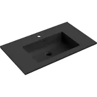 Mexen Otis wastafel ingebouwd in aanrechtblad 81 x 46,5 cm, zwart mat - 25188071