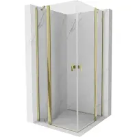 Mexen Mist Duo draaideur douchecabine 120 x 120 , transparant, goud - 8A4-120-120-50-00