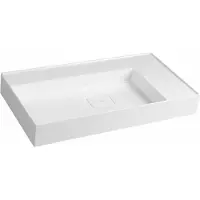 Sapho Godiva wastafel, gegoten marmer, 83x44cm, zonder kraangat, wit