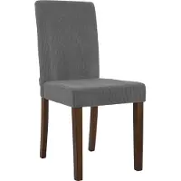 CLP Ina Eetkamerstoel - klassiek - met rugleuning - hout - corduroy - ribstof - antiek donker/grijs