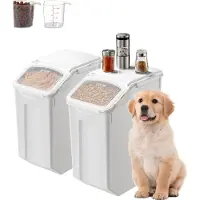 Vevor Rijstbewaarcontainers 2-pack Hondenvoerdispenser