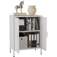 VCM Houten ladekast dressoir highboard dressoirkast draaideuren Flokas S