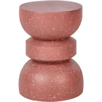 Beliani FALIRO - Bijzettafel - Rood/Terrazzo - Lichtbeton