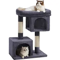 Acaza Krabpaal - Krabpaal voor katten - Kattenpaal - 84 cm - Donkergrijs - Kattenkrabpaal - Kattenhuis - Krabpalen