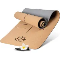 Wellax yogamat kurk – antislip, duurzaam & vrij van schadelijke stoffen – dikke kurk yogamat 183x61x0,6cm – draagriem & tas – professionele mat yoga, pilates, fitness
