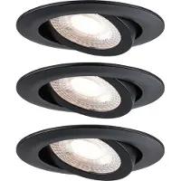 Paulmann SET VAN 3 INBOUWSPOTS MAT ZWART