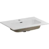 AC-DÉCO GO 60/DP-8095 Keramisch wastafelblad, 60 cm, wit, geschikt voor inbouw in meubels