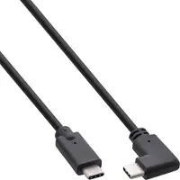 InLine USB-C kabel, schuin, USB 3.2 Gen.2x2, 20Gb/s, 100W, zwart, 0,3m