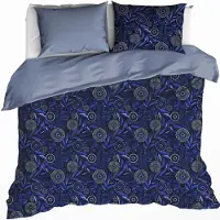 De Witte Lietaer Dekbedovertrek Moonflower Cobalt Blue Flanel-240 x 200 / 220 cm | Lits-Jumeaux