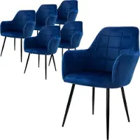 ML-Design Set van 6 eetkamerstoelen Apollo | microvezel blauw 45x83x47 cm eetkamerstoelen | NADUVI