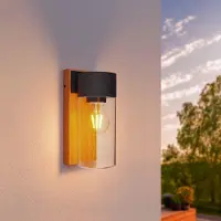 LEDVION – Wandlamp Buiten – Hout – E27 Fitting – IP44 – Aluminium