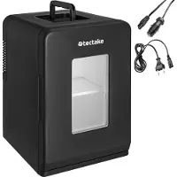 TecTake Mini-Autokoelkast - Draagbare minibar 14L - 2-in-1-functie: koelen en verwarmen - Ideale elektrische koeler voor dranken, medicijnen of make-up - Voor thuis of onderweg - ECO-modus