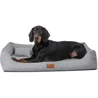 Tierlando Orthopedisch hondenbed WILLIAM Couture | Comfortabel hondenbankje - Afmetingen: 110x85cm | Kleur: 02 Grafiet