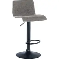 CLP Branford Barkruk - Met rugleuning - Met voetsteun - Metalen frame - licht grijs Stof