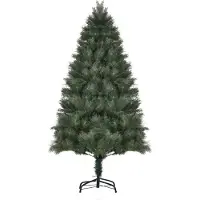 HOMCOM Kerstboom Kunststof, Metaal Ø90 x 180H cm Groen