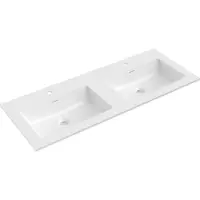 Mexen Otis dubbele inbouw wastafel 121 x 46,5 cm, glanzend wit - 25181200D