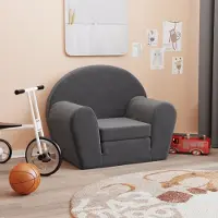 Prolenta Maison Exclusive - Kinderslaapbank, antraciet, zachte pluche stof