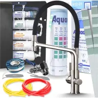 ARI 3-wegs keukenkraan Flexible met aansluiting voor waterfilter, uitschuifbare, draaibare douchekop 360°, RVS