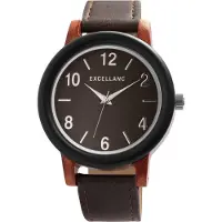 Excellanc Akzent dames ketting 2900268 herenhorloge met imitatieleren band