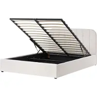 Beliani CHALLANS - Bed met opbergruimte - Off-white - 160 x 200 cm - Stof