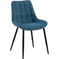 CLP Sardna Eetkamerstoel - klassiek - metalen frame - corduroy - Ribstof/blauw