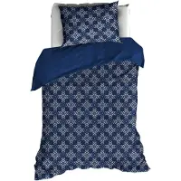 De Witte Lietaer Dekbedovertrek Anzor Azure Blue Flanel-140 x 200 / 220 cm | 1-Persoons