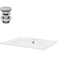LuxeBath Wastafel 61x16,5x46 cm wit keramiek ML-Design