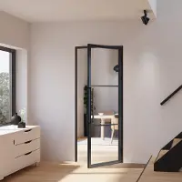 Inova complete glazen binnendeur - 90 X 202 - 3 vakken - scharnieren rechts - helder-incl. kozijn