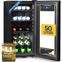 Sommertal Koelkast – Stille Drankkoelkast met LED Touchscreen en Slot – Mini Koelkast – 48L – Zwart