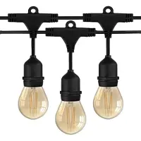 LEDVION - Lichtsnoer Buiten 5M - 5 Gouden E27 LED Lampen - IP65 Waterdicht - 2100K - Warm Wit - Sfeerverlichting Tuinverlichting