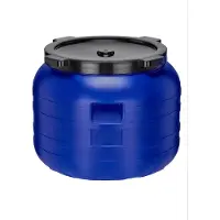 Garronda 100L Kunststof Trommel Met Deksel - Regenton - Vat - HDPE - Voedselvat - Tuin Hobbock – Blauw – GD-STE-BarrelF