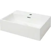Syfax Wastafel met kraangat wit 51,5x38,5x15 cm keramiek