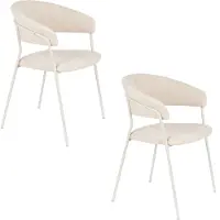 Housecraft living Eetkamerstoel Kayasi set van 2 | metaal beige 51.5x79x59.5 cm eetkamerstoelen | NADUVI