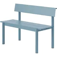 Muuto Linear Steel Zitbank met Rugleuning Pale Blue | 110 x 34 CM | 43.3 x 15.4in