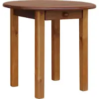Koma Tools Ronde eettafel, massief grenen, met lade, Ø 90 cm, eikenkleur
