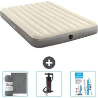 Intex Luchtbed - 2-Persoons - 152 x 203 x 25 cm - Beige - Inclusief Hoeslaken - Pomp en Reparatieset