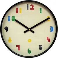 Nextime nXt Bit – Wandklok – 35 cm – ABS – Zwart/Multicolor – Stil