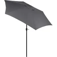 Springos Parasol | Parasols | Kantelbaar | Met ventilatie | Graphite | Ø 250 cm