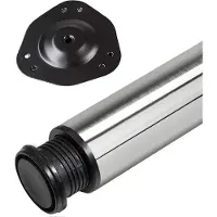 Sotech 1 stuk Tafelpoot Hoogte 710 mm Ø 76 / 80 mm echt geborsteld roestvrij staal belastbaar tot 75 kg Bureaupoot met 32 mm hoogteverstelling