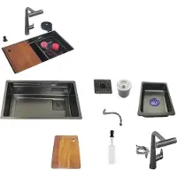 OEM Keukenwastafel, inbouwmodel, duurzaam roestvrij staal, 68x40 cm (breedte)