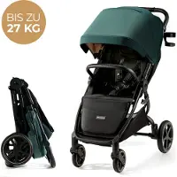 Kinderkraft Opvouwbare buggy tot 27 kg, Kindercraft MITZY, Eenhandig inklapbaar, Grote schokabsorberende wielen zonder oppompbehoefte, Groen